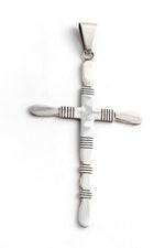 Navajo Large Sterling Silver Cross Pendant