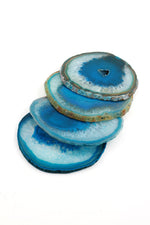 Turquoise Colored Agate Coaster Set