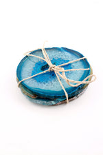 Turquoise Colored Agate Coaster Set