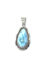 Teardrop Sterling Silver Larimar Pendant