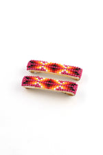 Pink Navajo Beaded Barrettes (Pair)