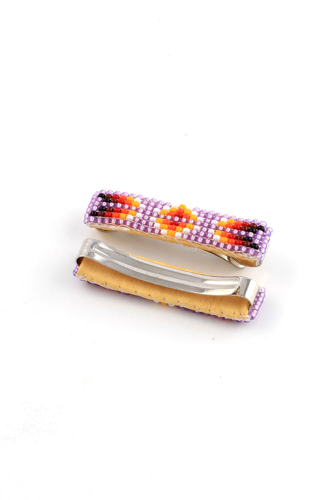
                
                    Load image into Gallery viewer, Purple Navajo Beaded Barrettes (Pair)
                
            