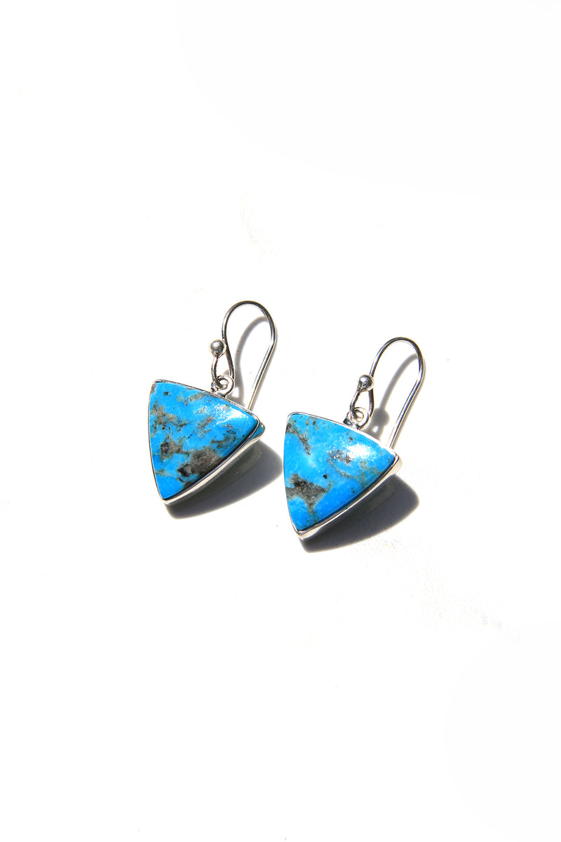 Triangular Blue Turquoise Earrings