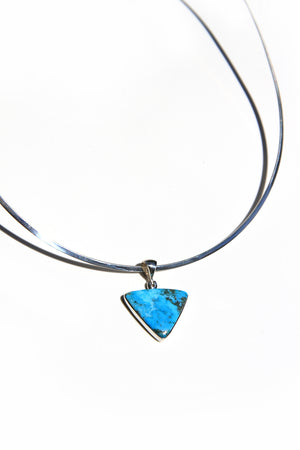 Blue Turquoise Small Triangle Pendant