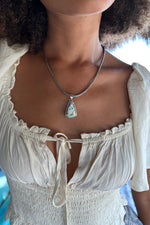 Dry Creek White Turquoise Sterling Silver Pendant