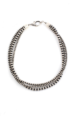 
                
                    Load image into Gallery viewer, Triple Strand Oxidized Sterling Silver Beads
                
            