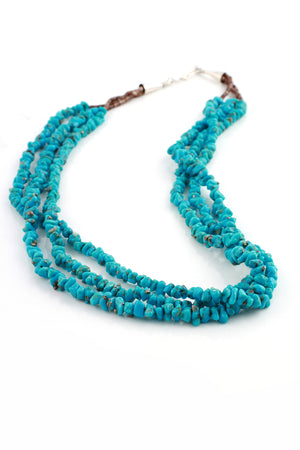 Triple Strand Turquoise Nugget Necklace