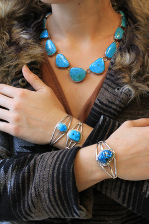 Petite Navajo Blue Turquoise Bracelet