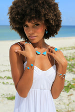 Blue Turquoise Split Collar Necklace