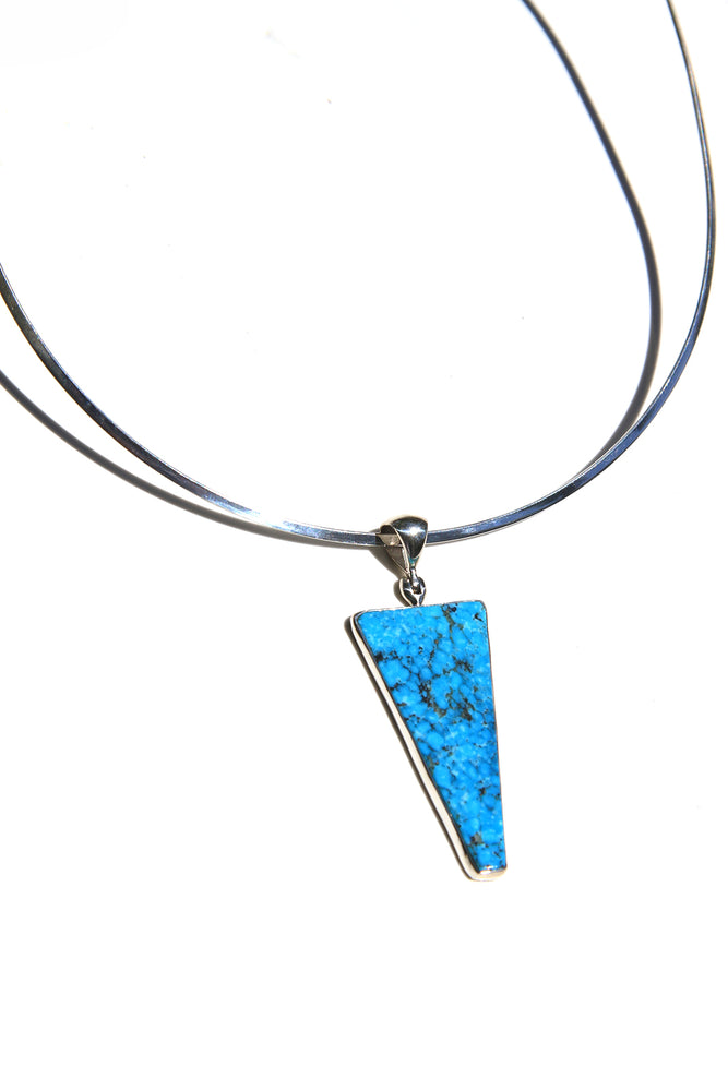 
                
                    Load image into Gallery viewer, Blue Turquoise Modern Triangular Pendant
                
            
