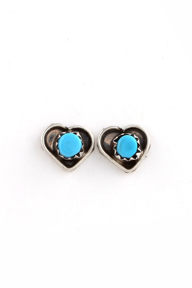 Children's Turquoise Heart Earrings