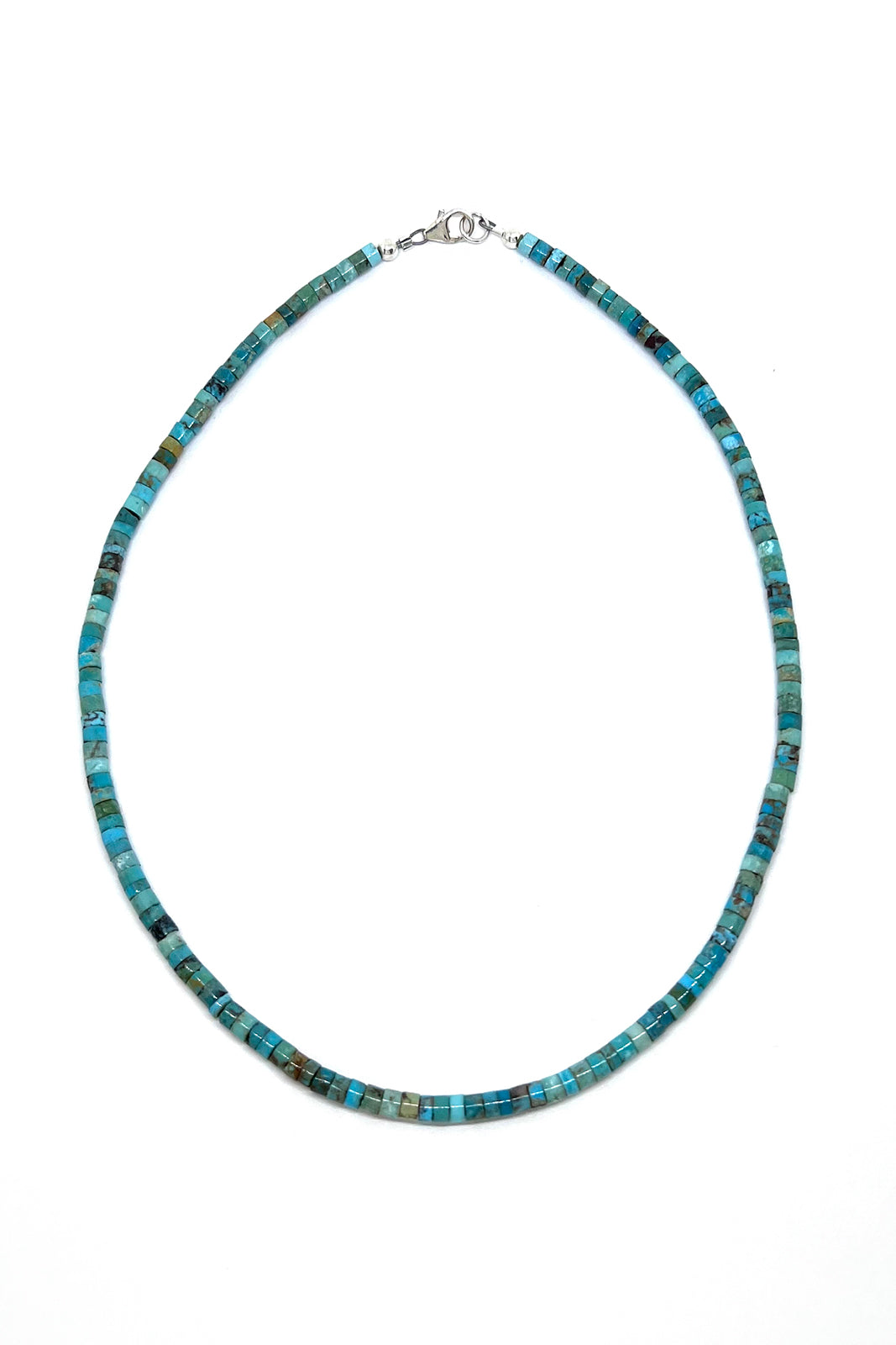 Genuine Turquoise Heishi Bead Necklace – Silver Eagle Gallery