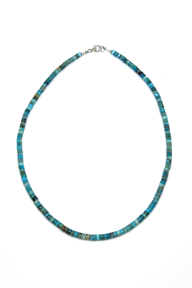 
                
                    Load image into Gallery viewer, Genuine Turquoise Heishi Bead Necklace
                
            