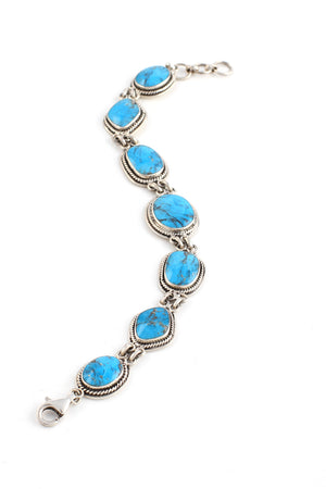 Blue Turquoise Link Bracelet