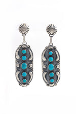 Jeff James Jr. Blue Turquoise Statement Earrings