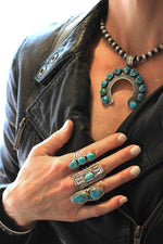 Double Stone Easter Blue Turquoise Ring (Size 6.5)