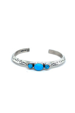 Leander Tahe Kingman Turquoise Sterling Silver Cuff Bracelet