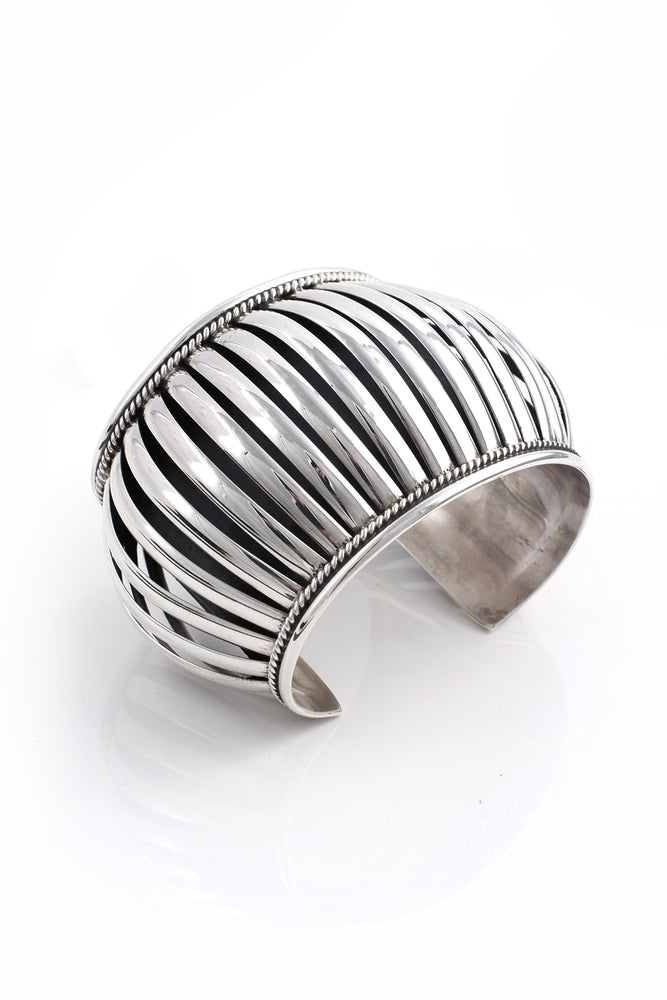 Thomas Charley Wide Sterling Silver "Water Bead" Cuff