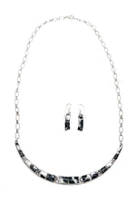 White Buffalo Inlay Necklace and Earring Set