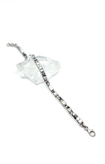 Navajo White Buffalo Sterling Silver Link Bracelet