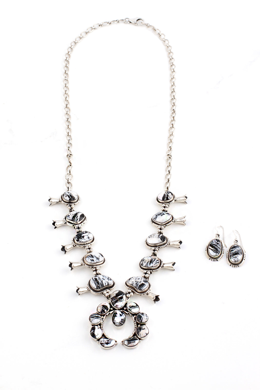 ◆SAGEGASAGE◆ Kettlebell Necklace White GEMSTONE white-buffalo-squashblossom-