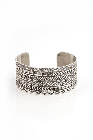 
                
                    Load image into Gallery viewer, Wide Stamped Sterling Silver Cuff
                
            
