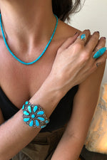 Zuni Inlay Turquoise Cuff by Faye Lowsayatee